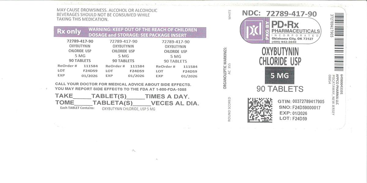 Oxybutynin chloride tablets usp