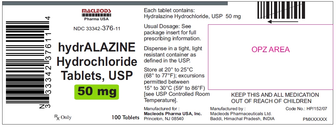 Hydralazine Hydrochloride Tablets, USP Prescribing Information