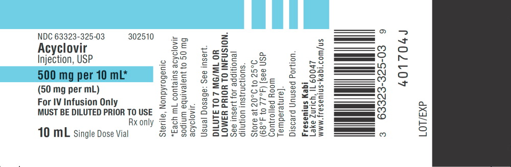 PACKAGE LABEL - PRINCIPAL DISPLAY - Acyclovir 10 mL Single Dose Vial Label
