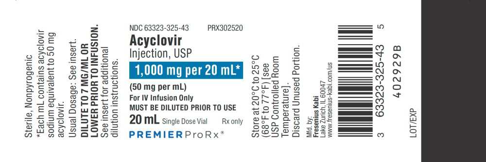PACKAGE LABEL - PRINCIPAL DISPLAY - Acyclovir 20 mL Single Dose Vial Label
