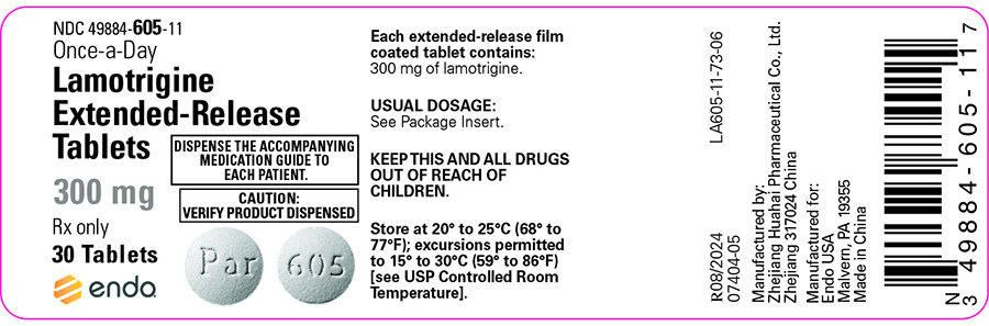 This is an image of Lamotrigine Extended-Release Tablets 300 mg 30 tablets.