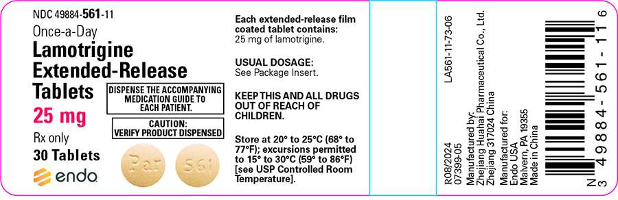 This is an image of Lamotrigine Extended-Release Tablets 25 mg 30 tablets.