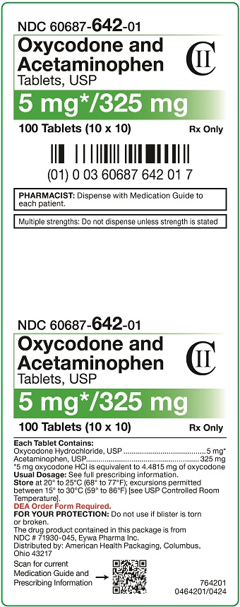 5mg_325mg Oxycodone APAP Tablets USP Carton