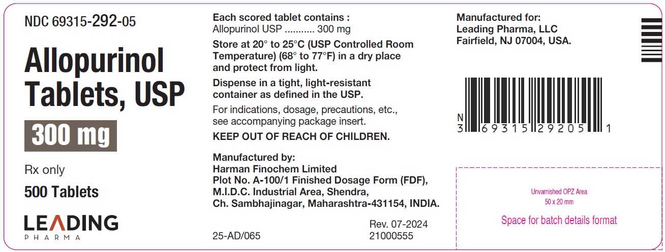 Allopurinol 300 mg 500s