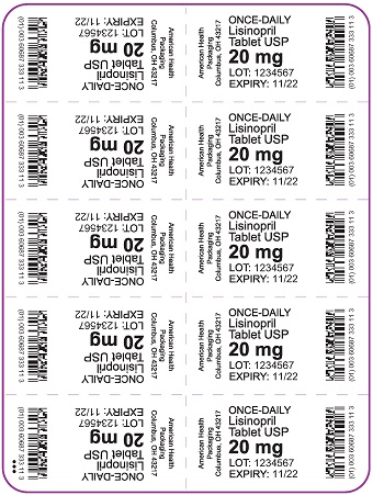 20 mg Lisinopril Tablet Blister