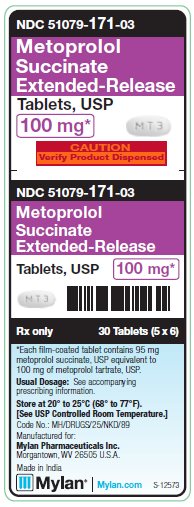 Metoprolol Succinate Extended-Release 100 mg Tablets Unit Carton Label