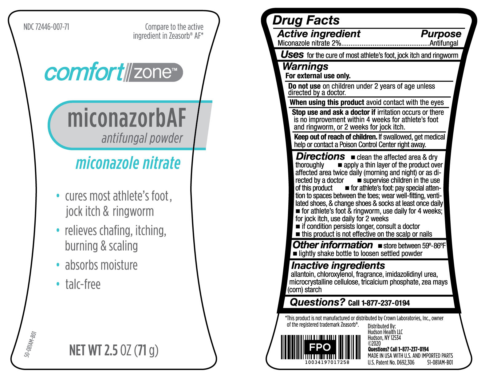 AF Miconazorb Powder Talc-Free