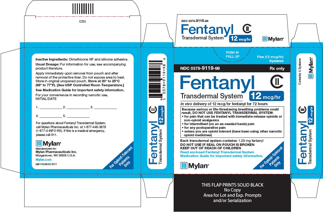Fentanyl Transdermal System 12 mcg/hr Carton Label