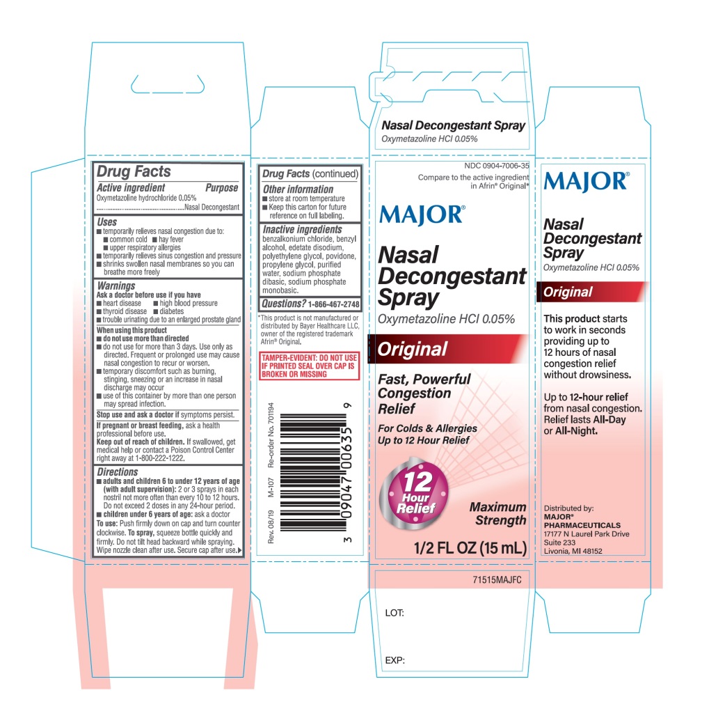 Major Maximum Strength Nasal Decongestant Spray