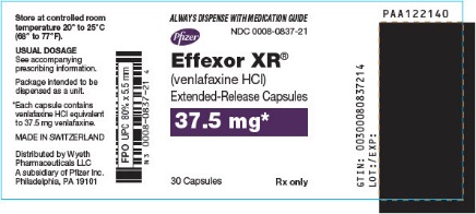 Principal Display Panel - 37.5 mg Capsule Bottle Label