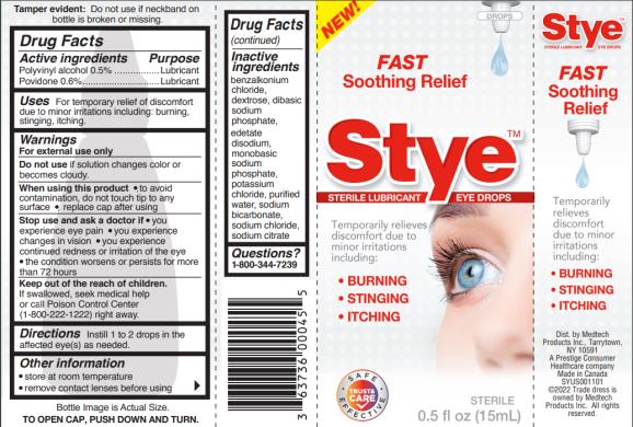 Stye ™
LUBRICANT EYE DROPS

STERILE	0.5 fl oz (15 mL)
