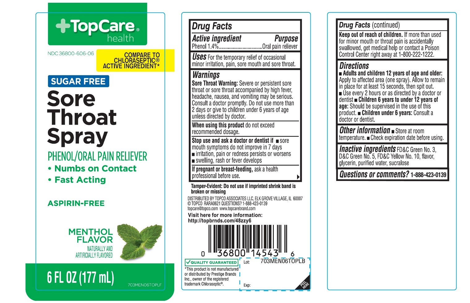 TopCare Sore Throat Spray Menthol Flavor