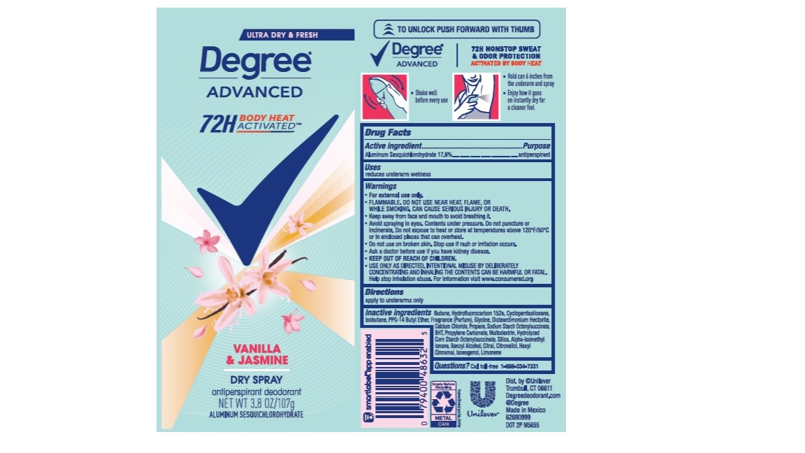 Degree Vanilla Dry Spray AP Deo