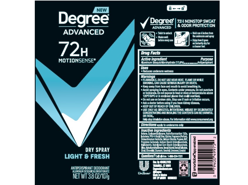 Degree Light Fresh Dry Spray AP Deo