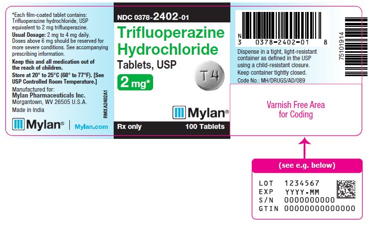 Trifluoperazine Hydrochloride Tablets, USP 2 mg Bottle Label