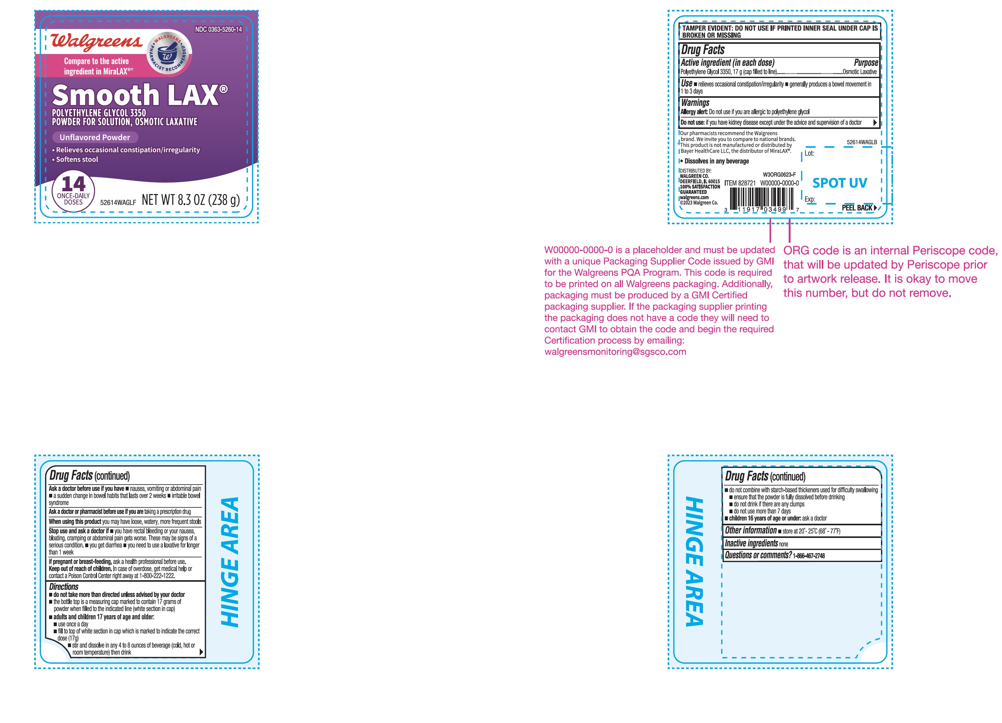 Walgreens Polyethylene Glycol3350 14 Once Daily Doses