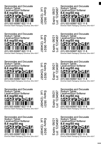 8.6 mg/50 mg Sennosides and Docusate Sodium Tablet Blister