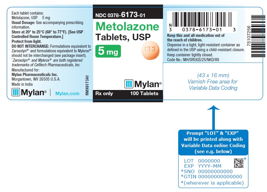 Metolazone Tablets, USP 5 mg Bottle Label