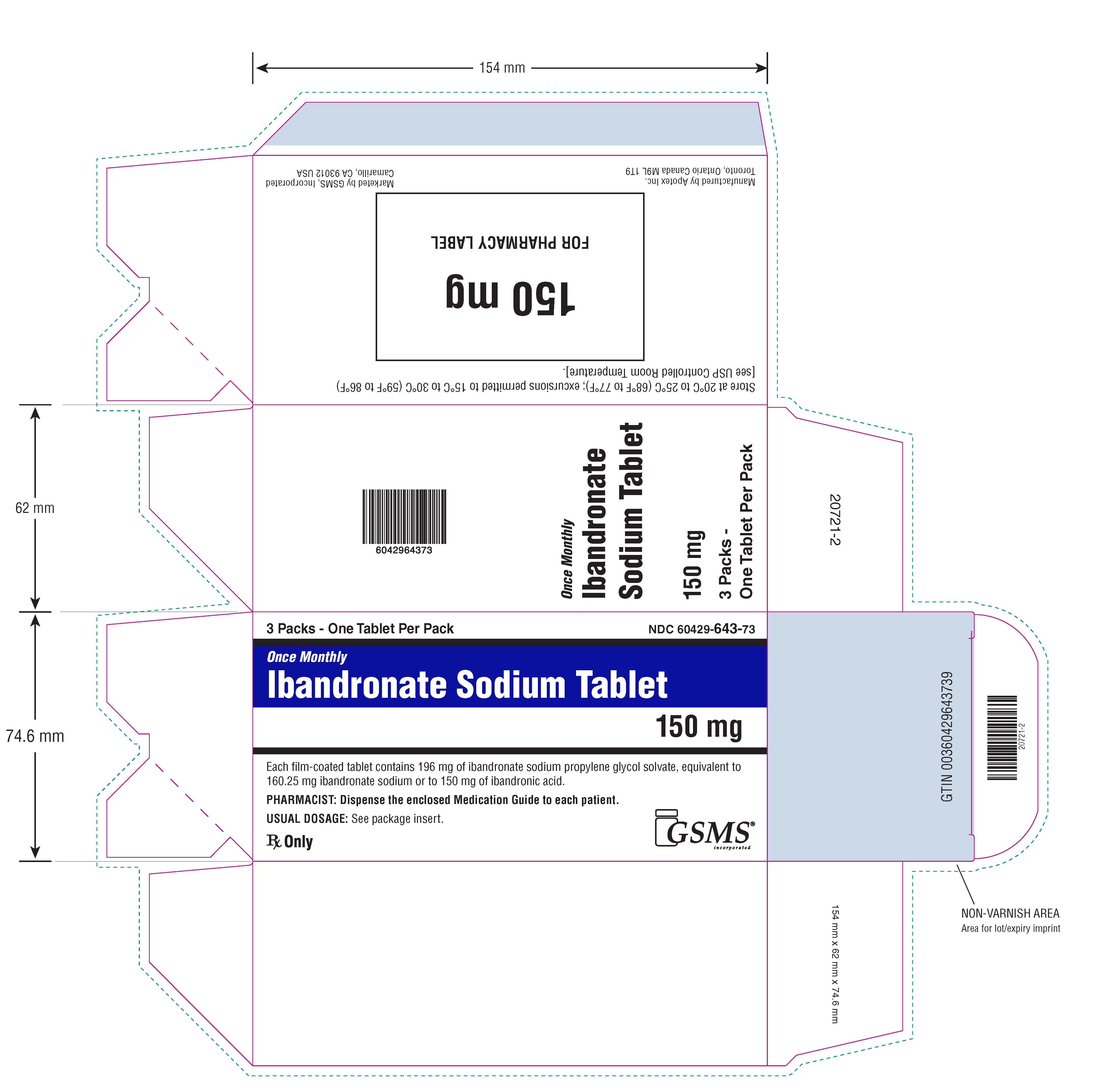 1081184 Ibandronate Film Coated Tablets 150mg 3 Carton United States Golden State Medical - GSM.jpg