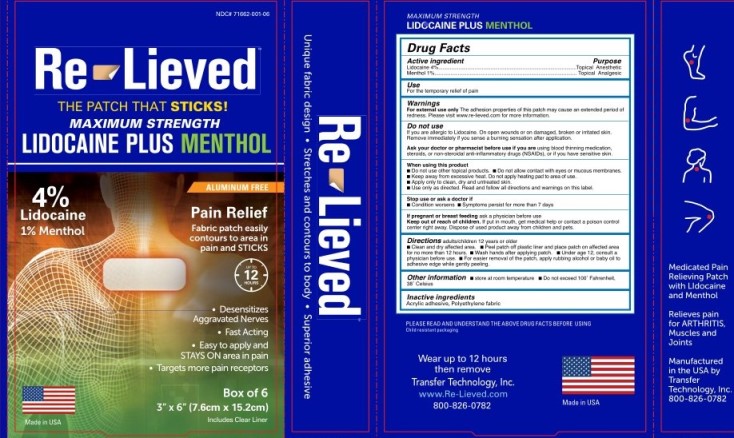 Re-Lieved Lidocaine plus Menthol