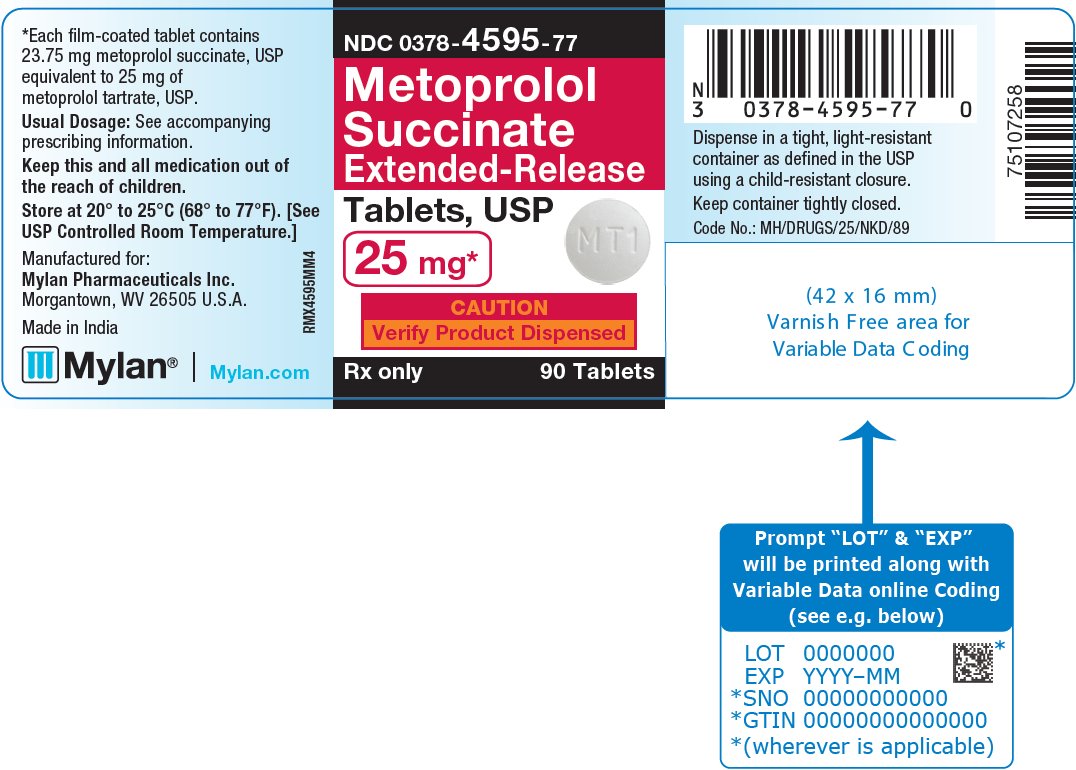 Metoprolol Succinate Extended-Release Tablets, USP 25 mg Bottle Label