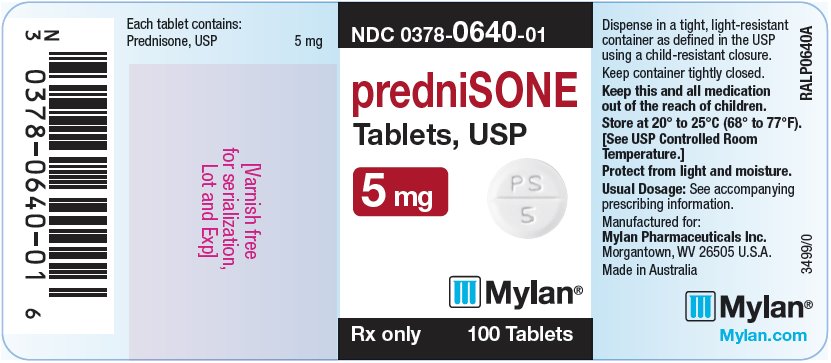 Prednisone Tablets, USP 5 mg Bottle Label