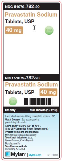 Pravastatin Sodium 40 mg Tablets Unit Carton Label
