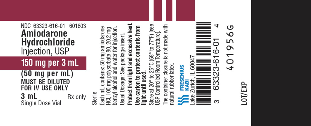 PACKAGE LABEL – PRINCIPAL DISPLAY – Amiodarone 3 mL Single Dose Vial Label 