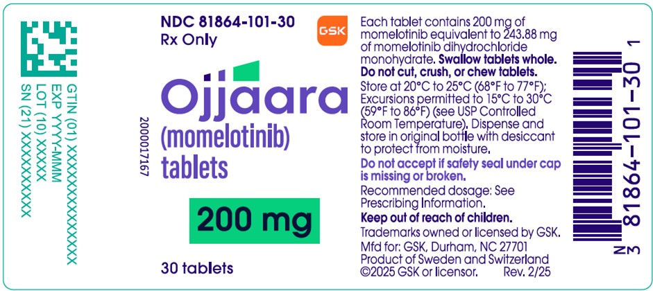 Ojjaara 200 mg tablet 30 count label