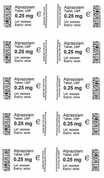 0.25 mg Alprazolam Tablet Blister
