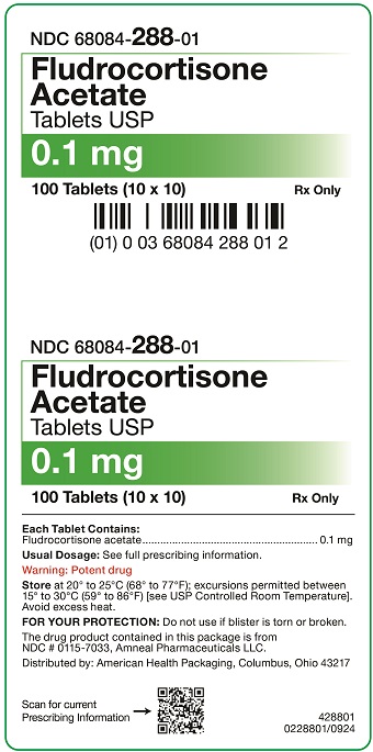 0.1mg Fludrocortisone_Acetate Tablets USP 100UD Carton