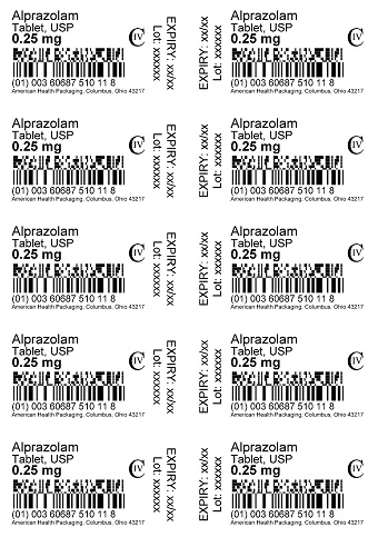 0.25 mg Alprazolam Tablet Blister