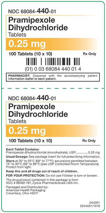 0.25 mg Pramipexole DiHCl Tablets Carton