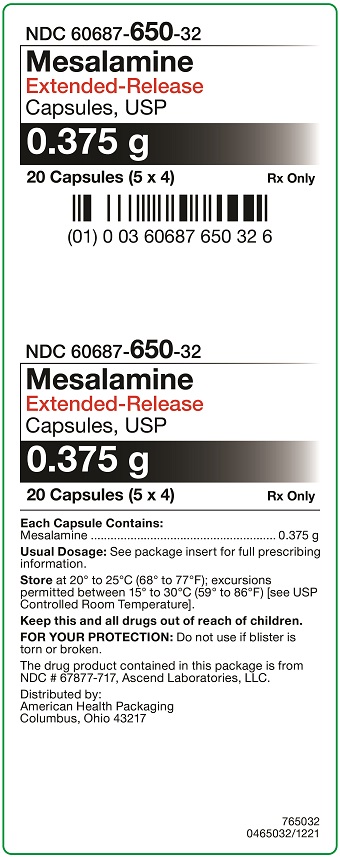 0.375 g Mesalamine Capsules 20UD Carton