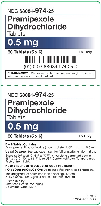 0.5 mg Pramipexole DiHCl Tablets Carton