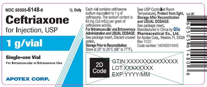 Ceftriaxone for Injection 1 g Vial Label-High Tech