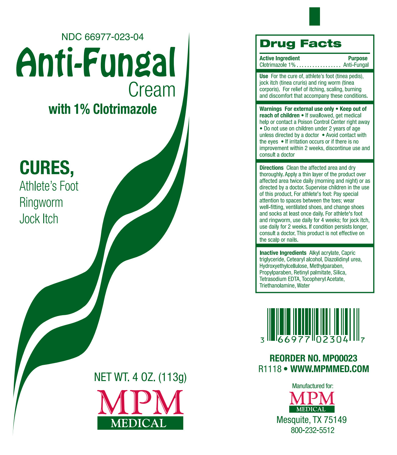 MP00023 MPM Anti-Fungal Cream 4 oz