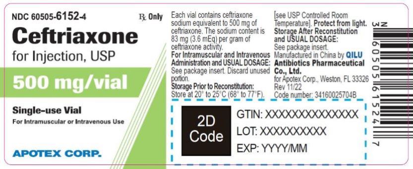 Ceftriaxone for Injection 500 mg Vial Label-Anti