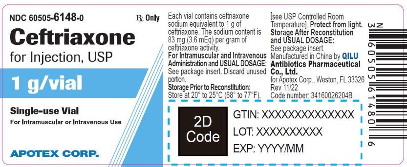 Ceftriaxone for Injection 1 g Vial Label-Anti