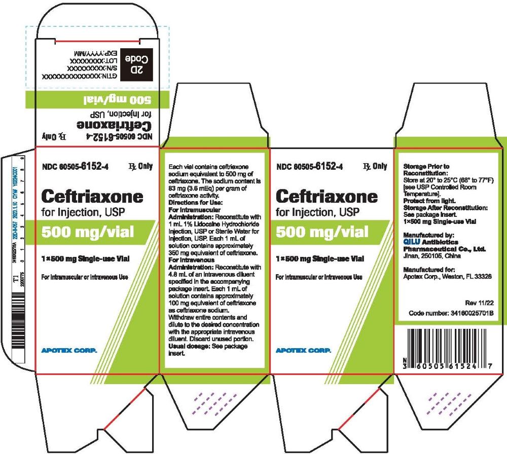 Ceftriaxone for Injection 500 mg Carton Label (Single Pack)-Anti
