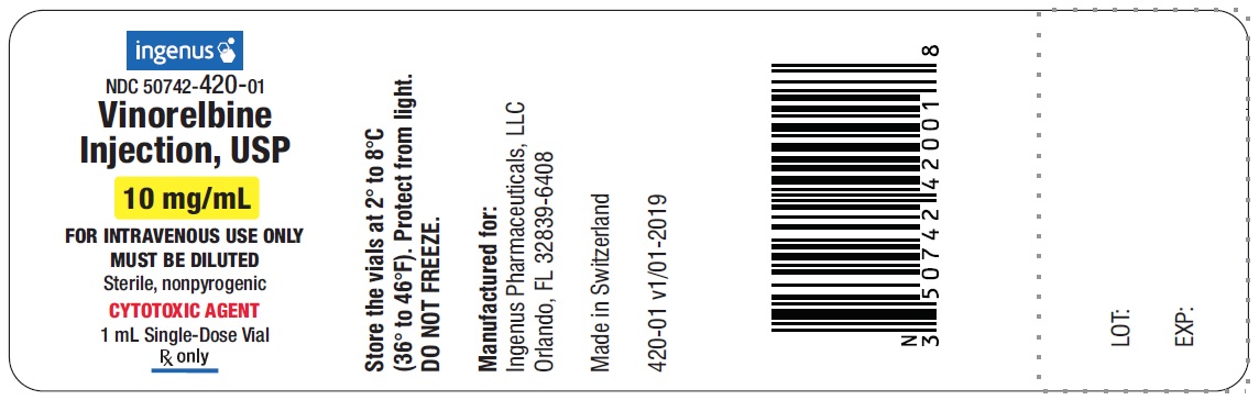 Vinorelbine Injection Vial Label - 10mg/mL