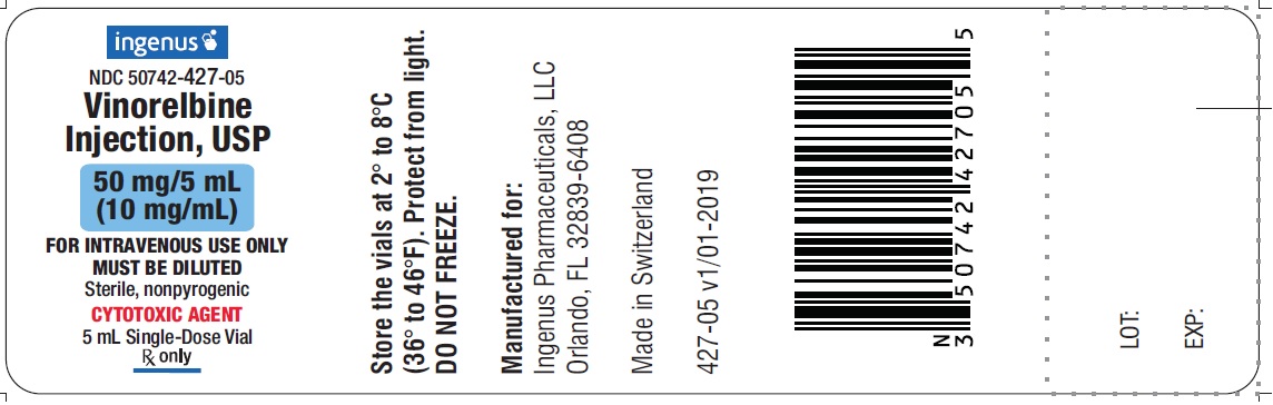 Vinorelbine Injection Vial Label - 50mg/5mL