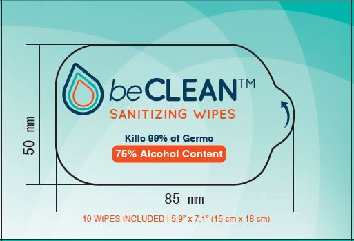 01b LBL_BeClean_Sanitizing Wipe_10ct
