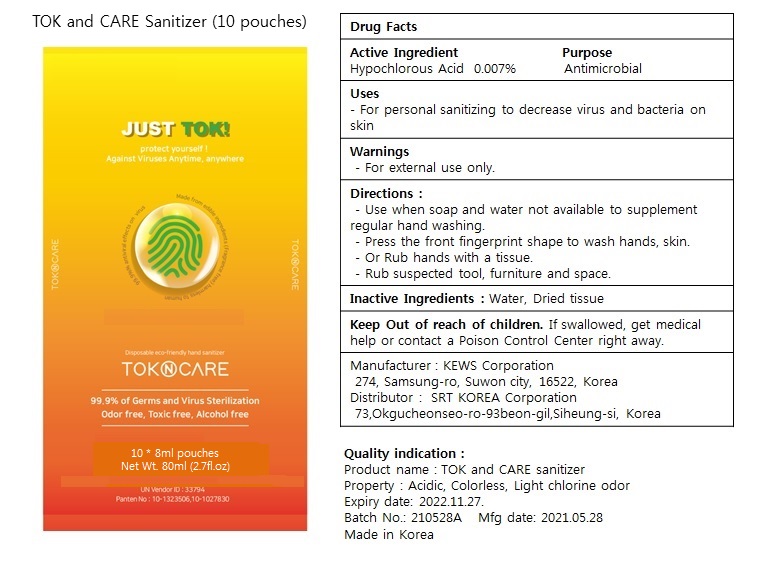 TOK AND CARE 8 ML 10 POUCHES