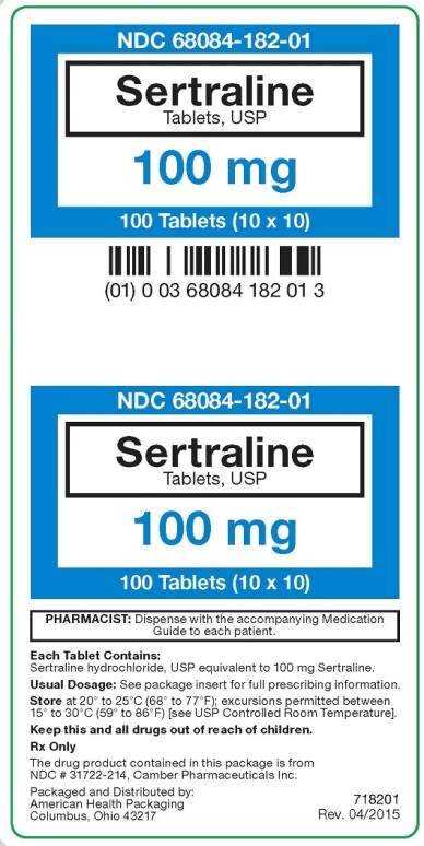 Sertaline Tablets, USP 100 mg label