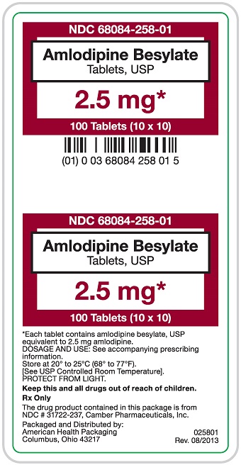 2.5 mg Amlodipine Besylate Tablets Carton