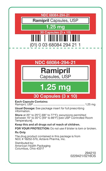 1.25 mg Ramipril Capsules Carton