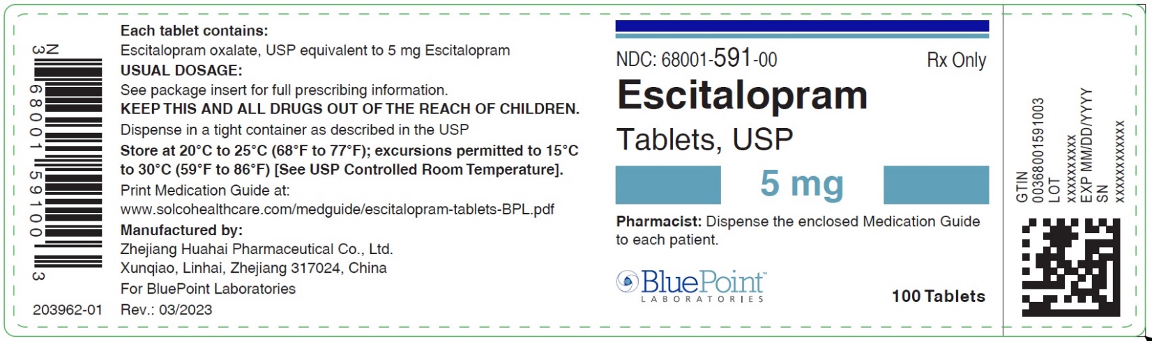 Bottle Label Escitalopram Tablets 5 mg 100 count