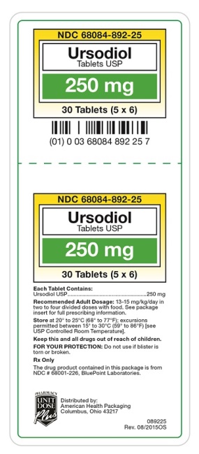 Ursodiol Tablets USP 250 mg label