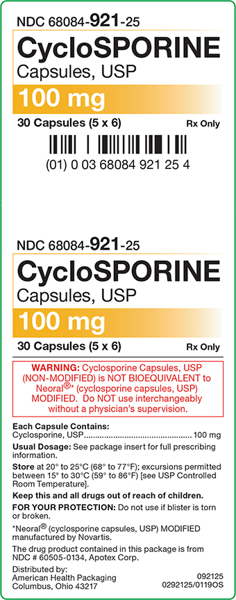 Cyclosporine 100 mg Carton Label